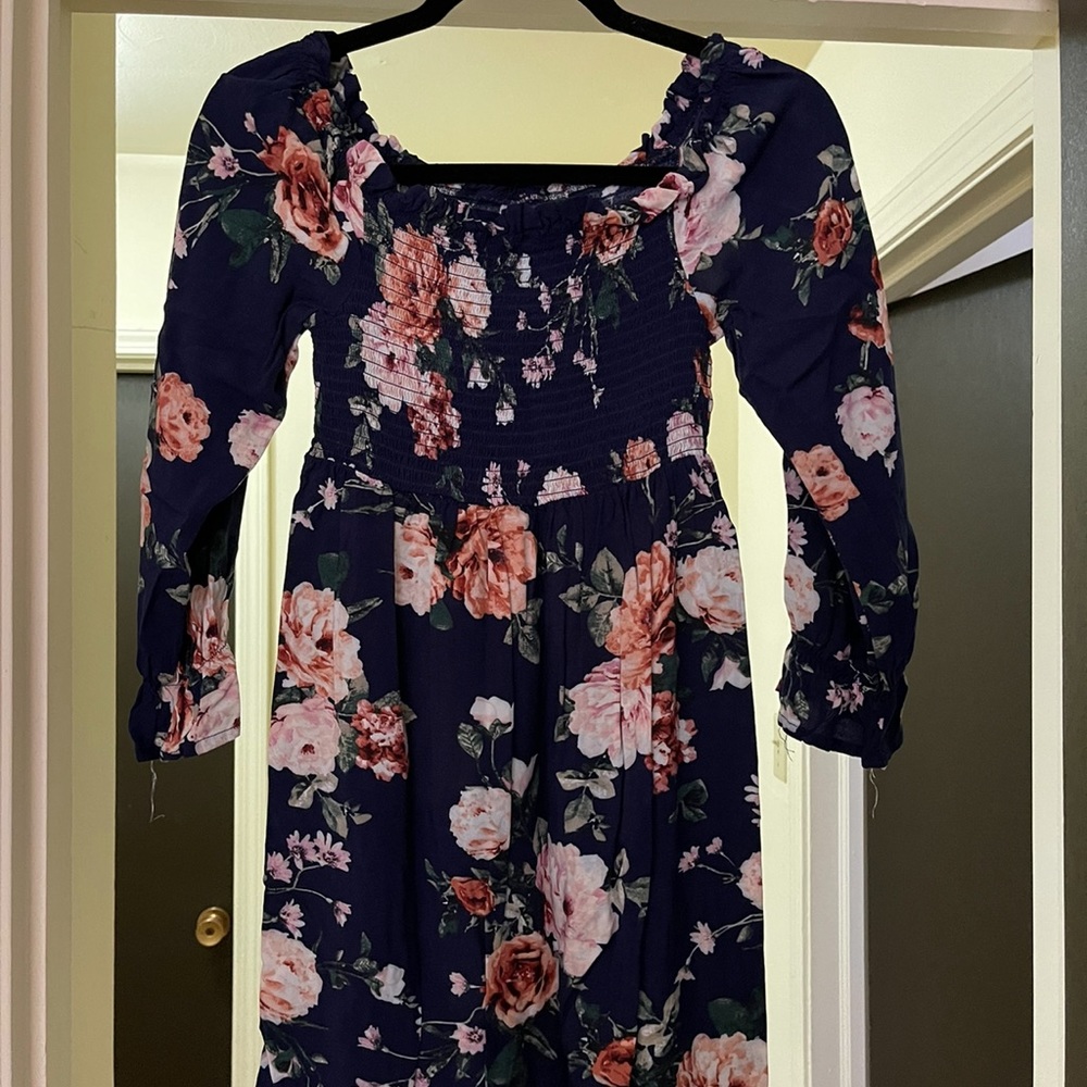 Mid length stretchy floral dress